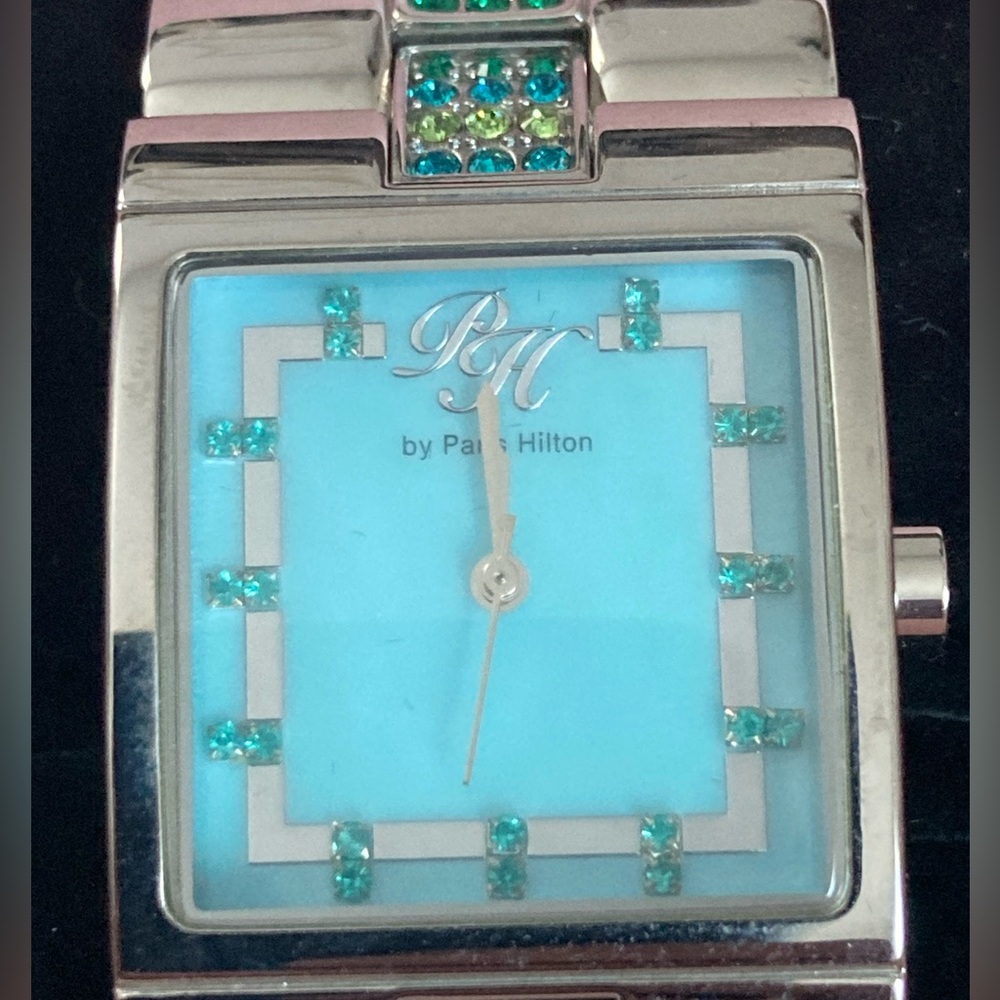 Paris Hilton Silver Watch with aqua face - Picture 3 of 12